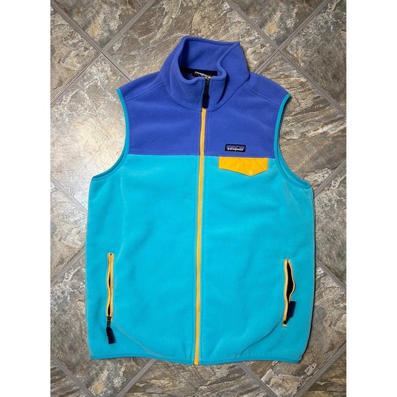 Patagonia Other - Patagonia Synchilla Fleece Vest Mens Large Blue Teal Colorblock Full Zip 25500